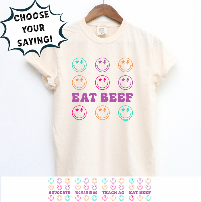 RETRO SMILEY - CHOOSE YOUR SAYING – Comfort Colors T-Shirt