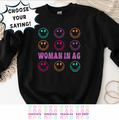 RETRO SMILEY - CHOOSE YOUR SAYING – Crewneck