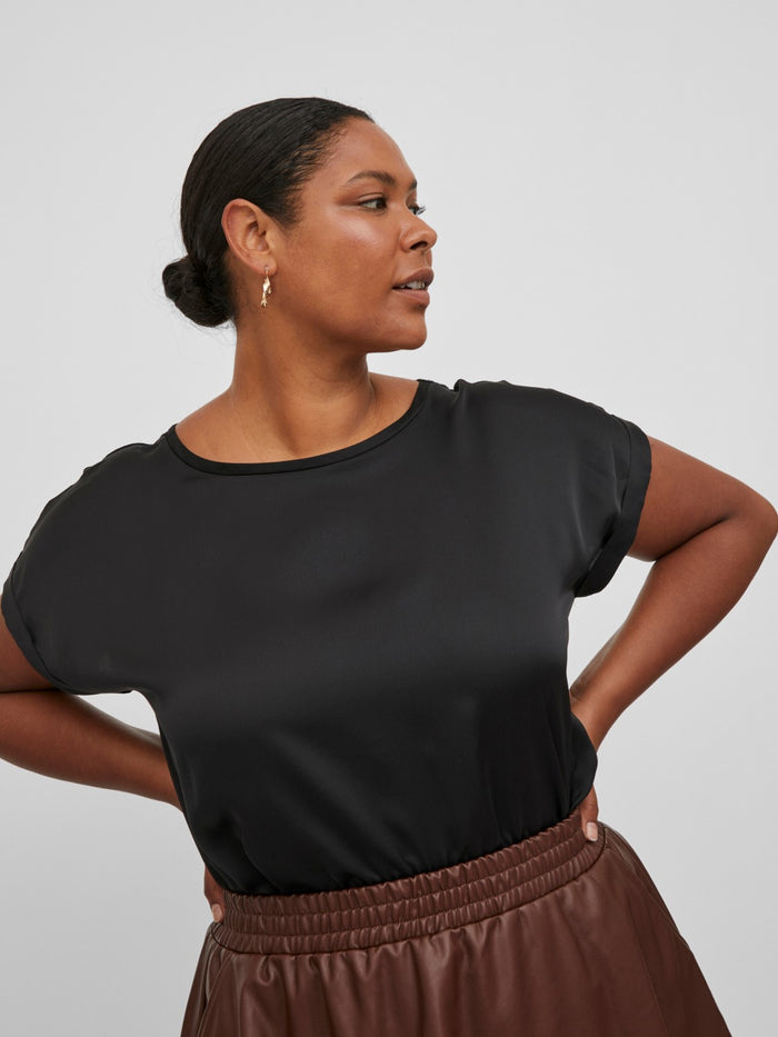 Riley Satin Top (Black)