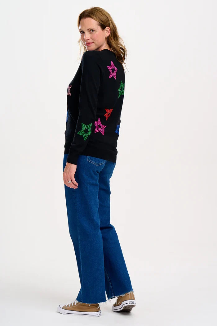 Rita Jumper (Black, Rainbow Stars)