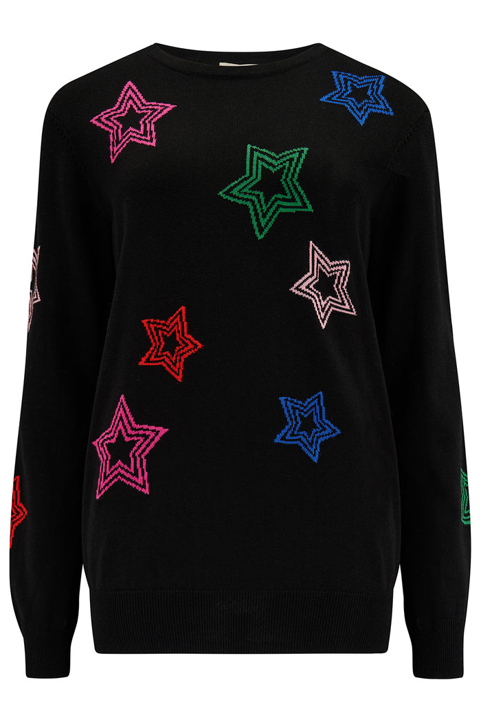 Rita Jumper (Black, Rainbow Stars)