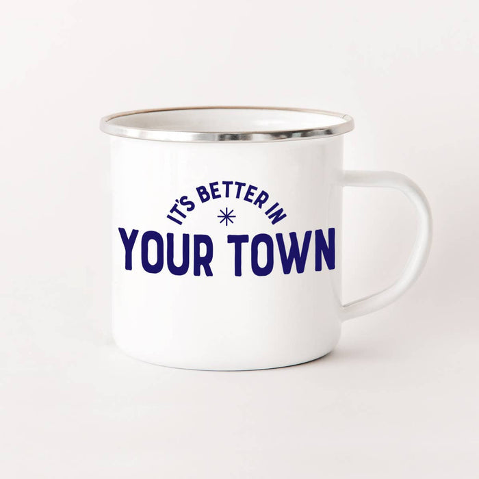 Rock Scissor Paper - Personalized City Camp Mug, It's Better In, name drop design