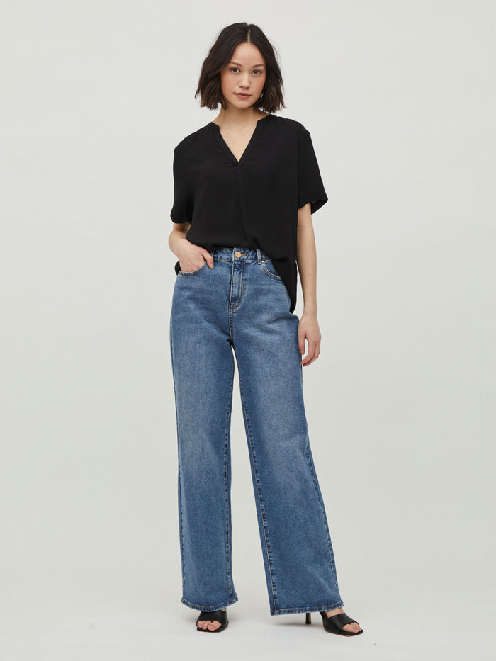 Roma V-Neck Top (Black)
