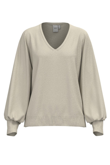 Ronnie Knitted V-Neck Jumper (Sanshell)