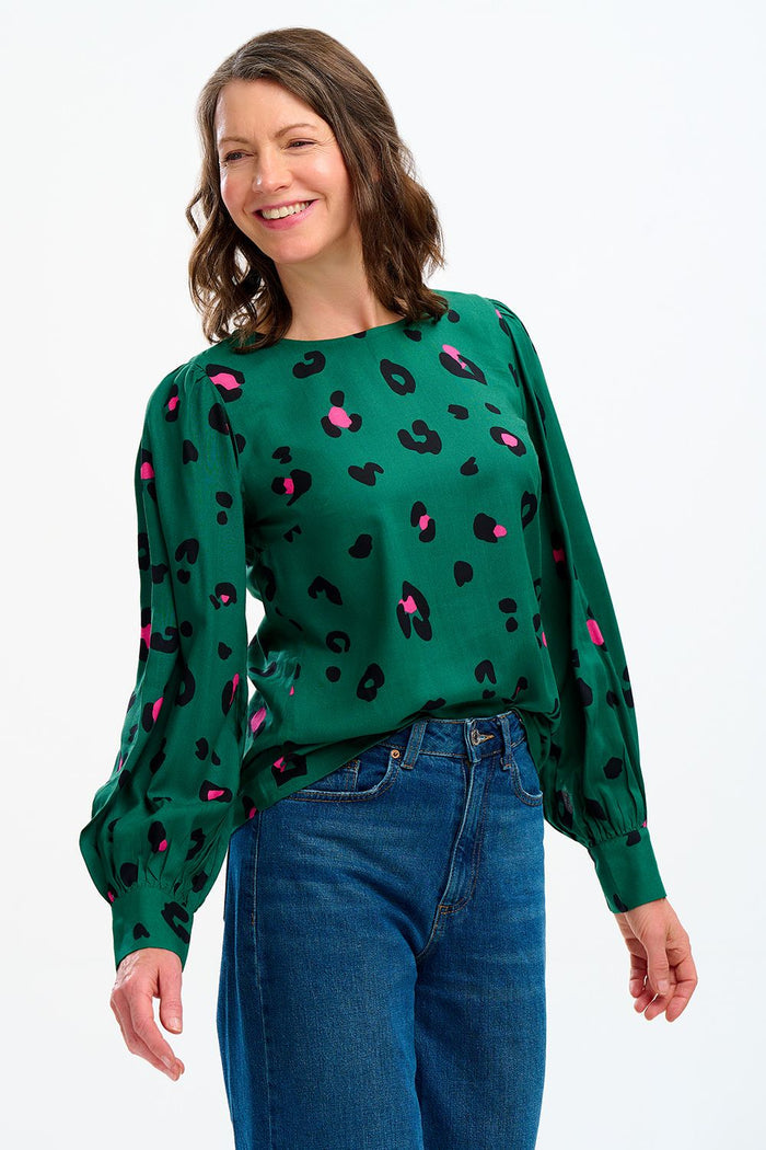 RONNIE PUFF SHOULDER TOP (GREEN)