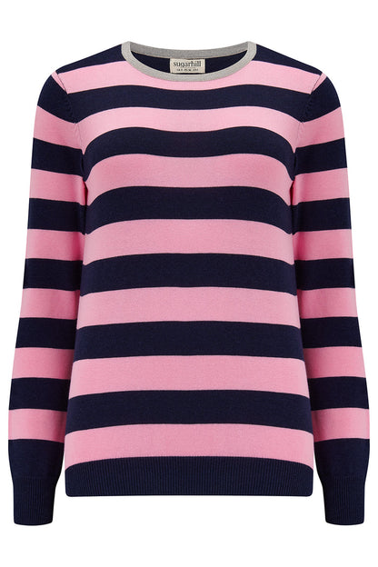 Rowena Jumper (Navy/Pink Silver Collar)