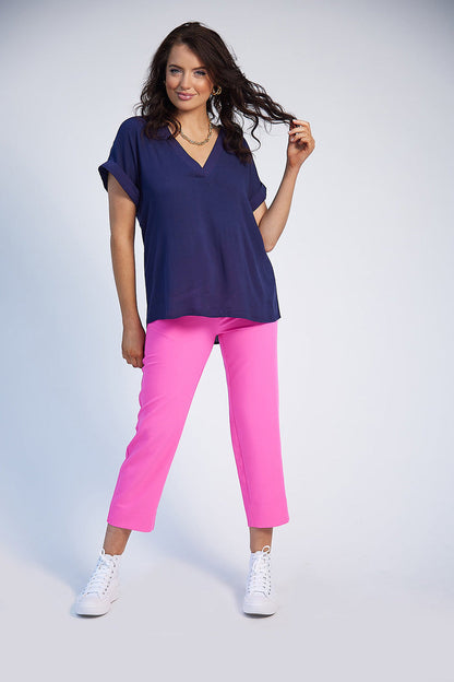 Saoirse V-Neck Top (Navy)