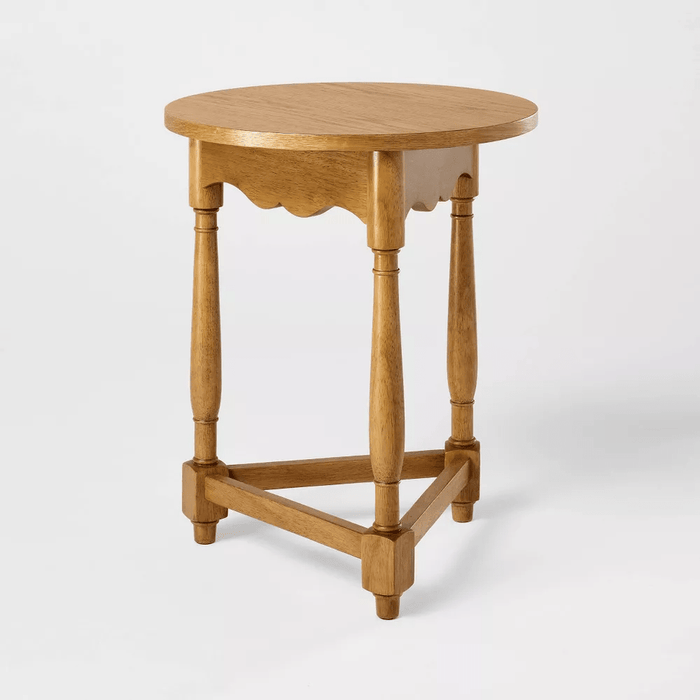 Scalloped Side Table - Light Oak - Wichita Home Outlet