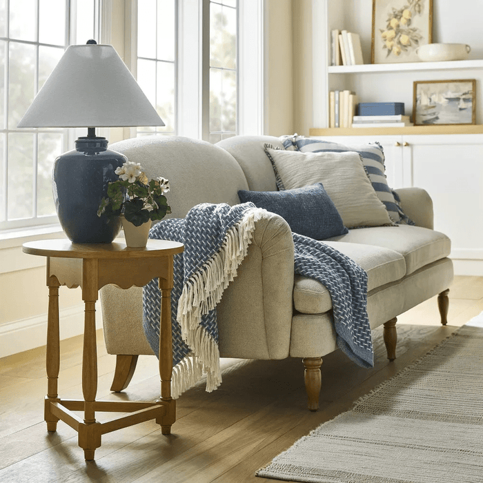 Scalloped Side Table - Light Oak - Wichita Home Outlet