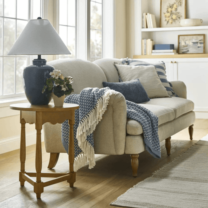 Scalloped Side Table - Light Oak - Wichita Home Outlet