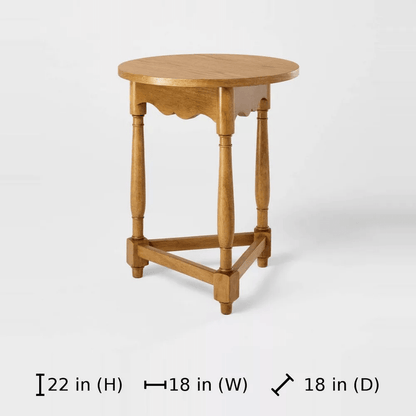 Scalloped Side Table - Light Oak - Wichita Home Outlet