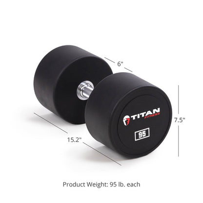 95 LB Pair Round Urethane Dumbbells