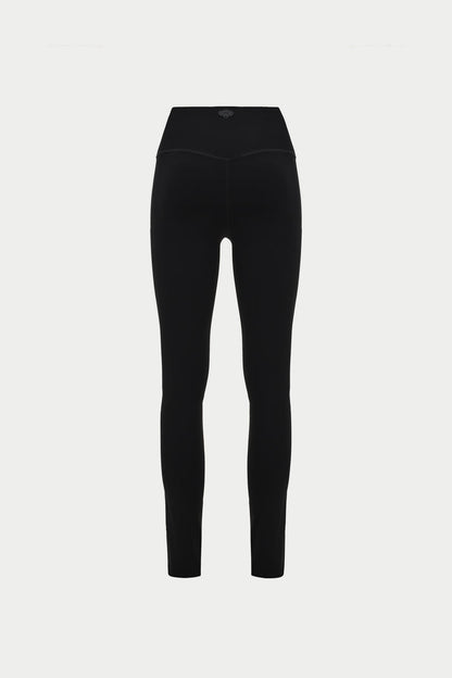 SCULPTING STRETCH CROSSOVER WAISTBAND LEGGINGS - BLACK