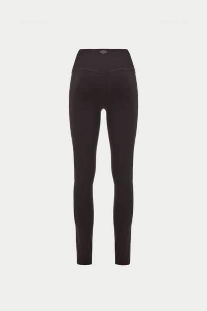 SCULPTING STRETCH CROSSOVER WAISTBAND LEGGINGS - CHOCOLATE