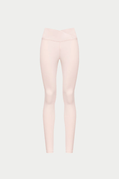 SCULPTING STRETCH CROSSOVER WAISTBAND LEGGINGS - PINK