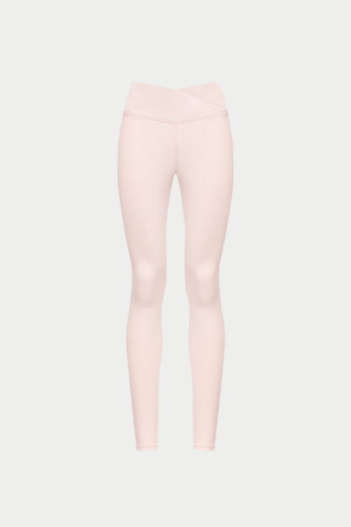 SCULPTING STRETCH CROSSOVER WAISTBAND LEGGINGS - PINK