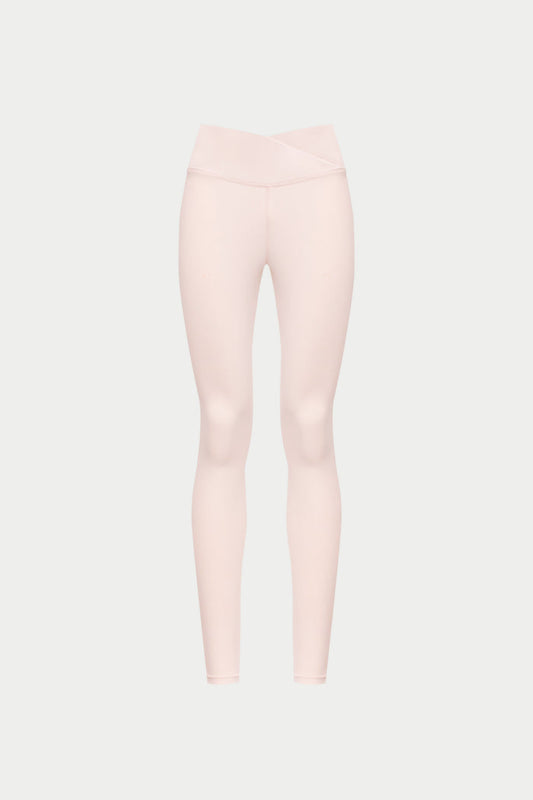 SCULPTING STRETCH CROSSOVER WAISTBAND LEGGINGS - PINK