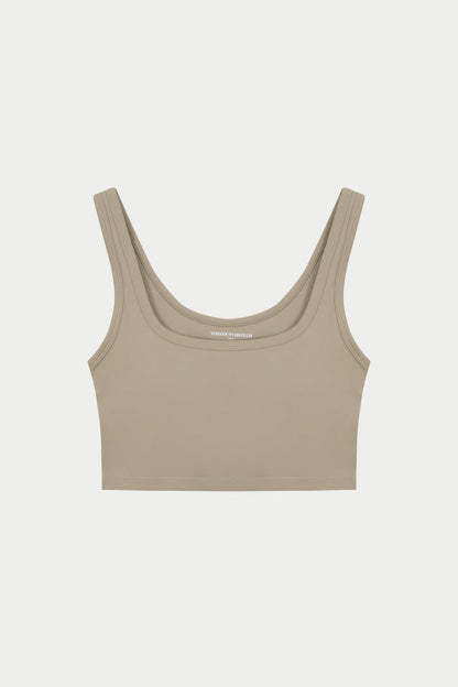 SCULPTING STRETCH EMBLEM SPORTS BRA - BEIGE