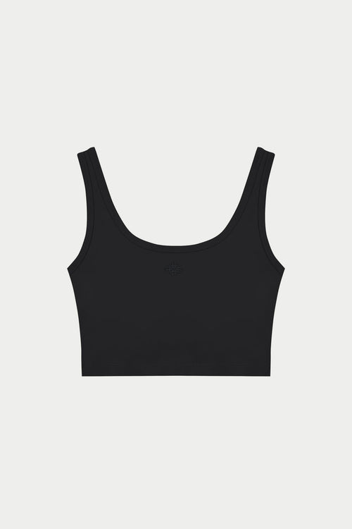 SCULPTING STRETCH EMBLEM SPORTS BRA - BLACK
