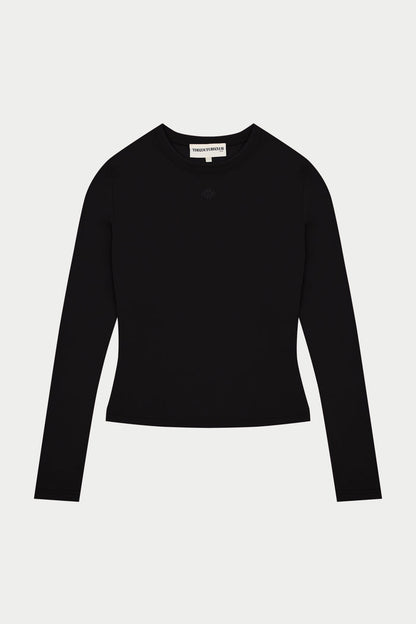 SCULPTING STRETCH LONG SLEEVE TOP - BLACK