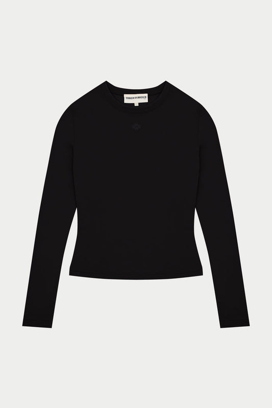 SCULPTING STRETCH LONG SLEEVE TOP - BLACK