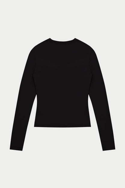 SCULPTING STRETCH LONG SLEEVE TOP - BLACK