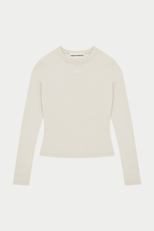 SCULPTING STRETCH LONG SLEEVE TOP - BONE