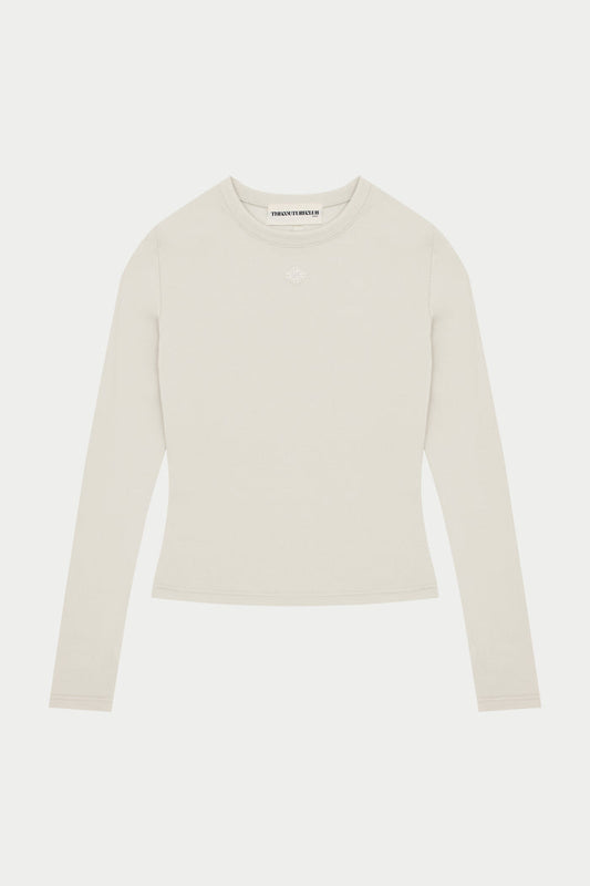 SCULPTING STRETCH LONG SLEEVE TOP - BONE