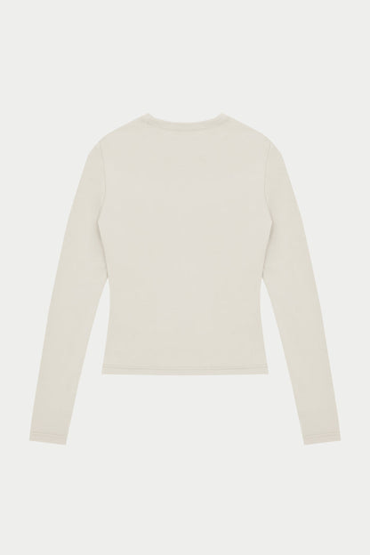 SCULPTING STRETCH LONG SLEEVE TOP - BONE