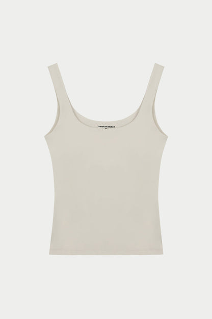 SCULPTING STRETCH SCOOP NECK SPORTS TOP - BONE