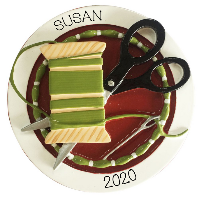 Sewing/Seamstress- Personalized  Christmas Ornament