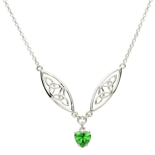 ShanOre Celtic Silver Stone Set Trinity Necklace