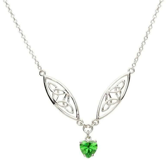 ShanOre Celtic Silver Stone Set Trinity Necklace