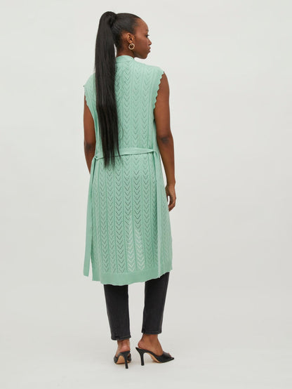 Shelley Long Knit Vest (Grayed Jade)