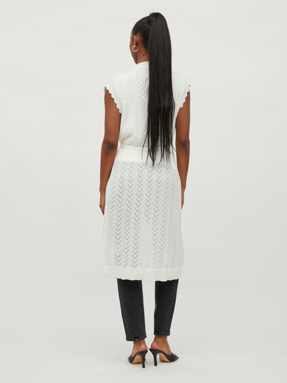 Shelley Long Knit Vest (White Alyssum)