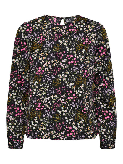 Sia Long Sleeve Top (Black SMALL FLOWERS)
