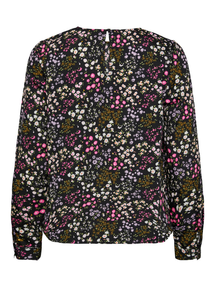 Sia Long Sleeve Top (Black SMALL FLOWERS)