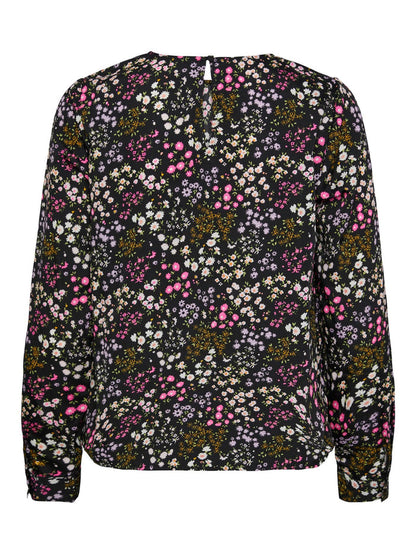Sia Long Sleeve Top (Black SMALL FLOWERS)