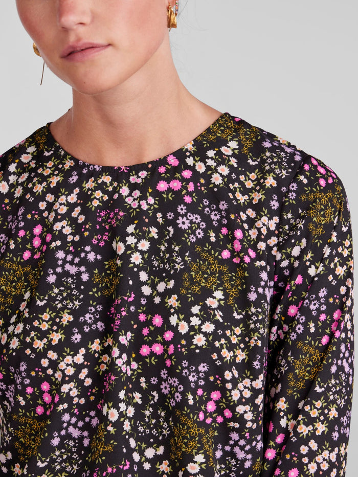 Sia Long Sleeve Top (Black SMALL FLOWERS)