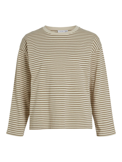 Sienna Long Sleeve Stripe Top (Gothic Olive/Birch)