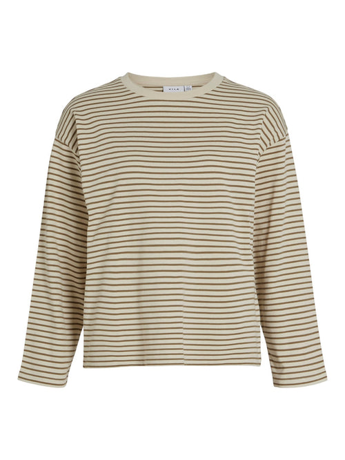 Sienna Long Sleeve Stripe Top (Gothic Olive/Birch)