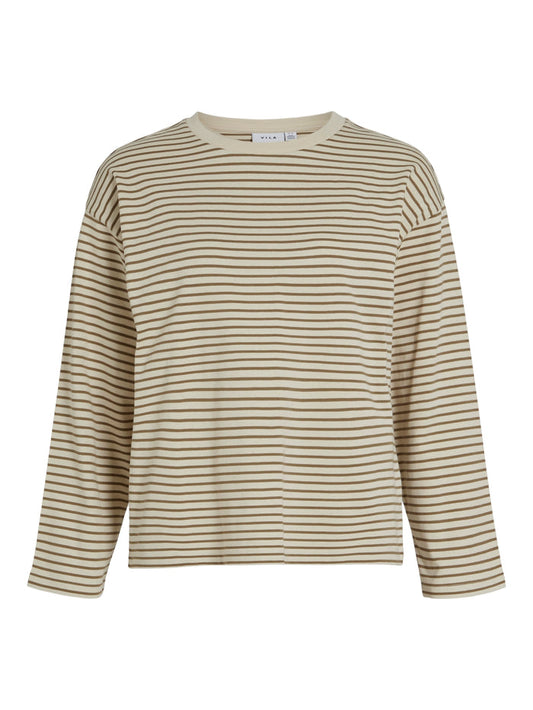 Sienna Long Sleeve Stripe Top (Gothic Olive/Birch)