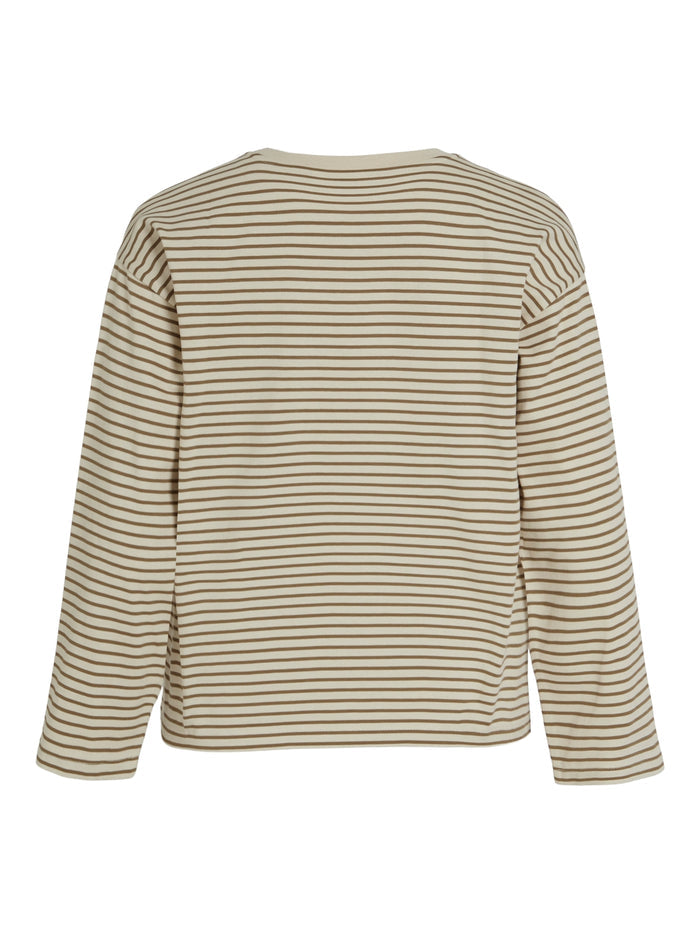 Sienna Long Sleeve Stripe Top (Gothic Olive/Birch)