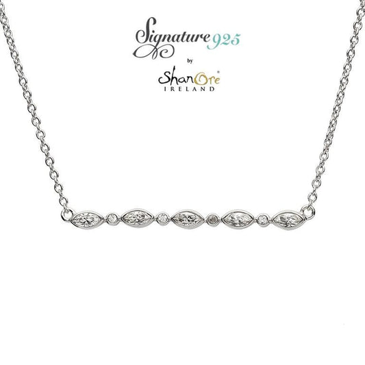Signature 925 Collection Marquise And Round Pendant Necklace