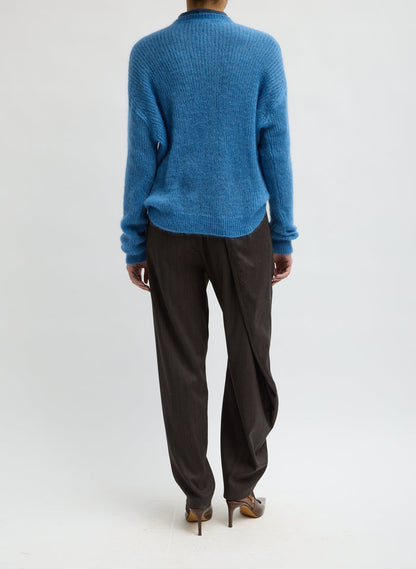 SILK SUPER KID MOHAIR CREWNECK EASY PULLOVER