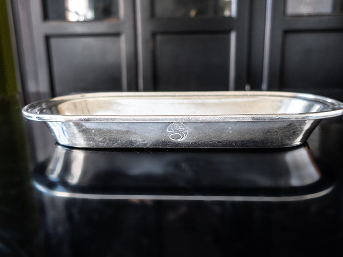 Silver Soldered Bread Plate Dish Airline Morton Parker Marlboro Plate Hotel Military RR Silver