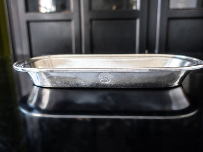 Silver Soldered Bread Plate Dish Airline Morton Parker Marlboro Plate Hotel Military RR Silver