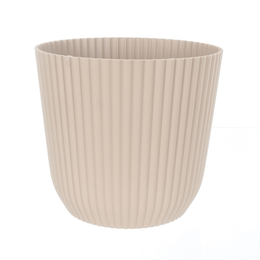sand colour round plater with ridged edges