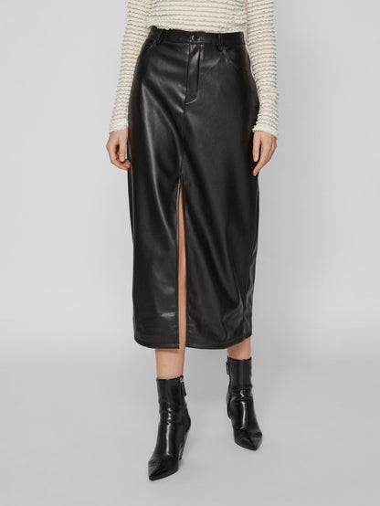 SINA H/W MIDI SKIRT (BLACK)