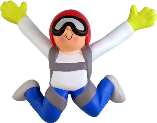 Sky Diver, Male- Personalized Christmas Ornament